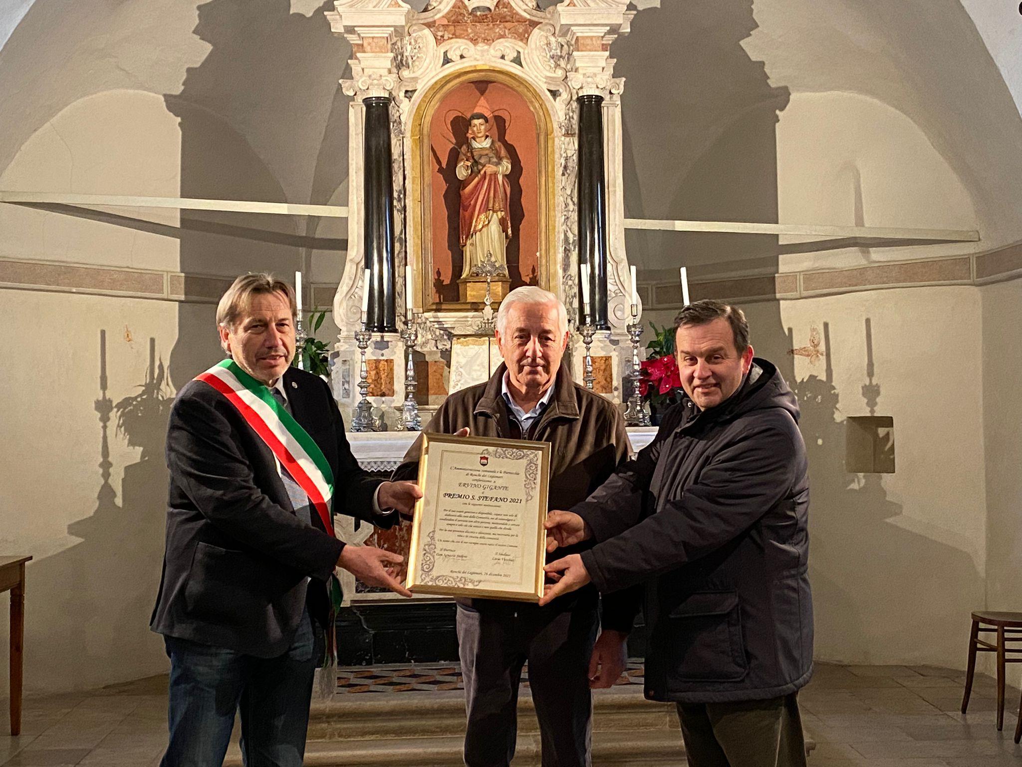 Immagine per Il Santo Stefano 2021 a Ervino Gigante, da quarant'anni volontario